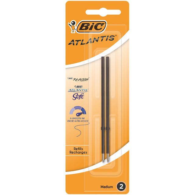 Bic - Recharge bille pour stylos bille divers medium noir blister de 2 pièces