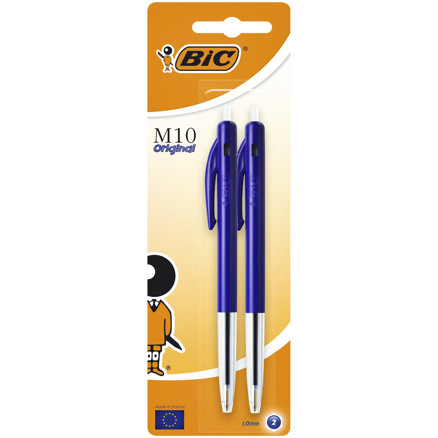 Bic -  Balpen M10 medium blauw blister à 2 stuks