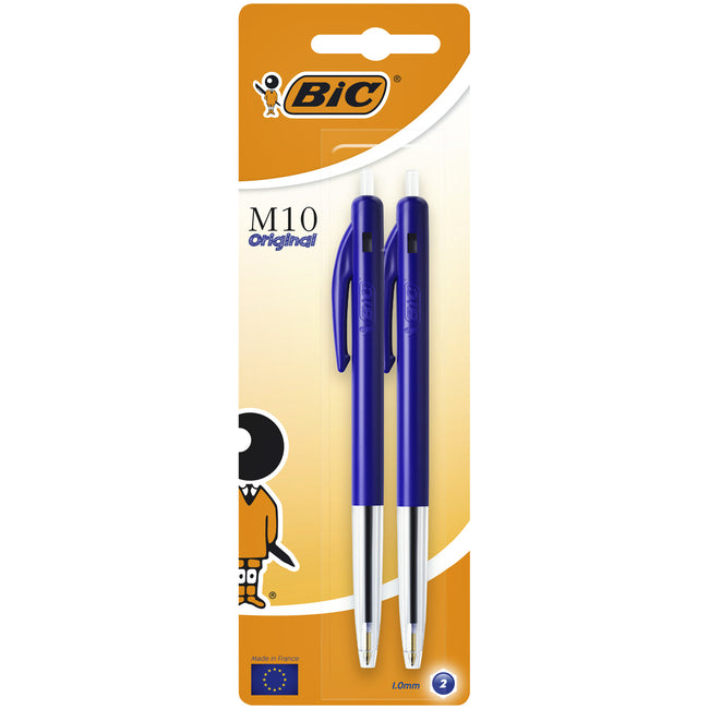 Bic - Stylo bille M10 moyen bleu blister de 2 pièces