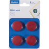 Maul - Magnet Solid, 32 mm, Zugkraft 800 gr, Blister à 4 Stück, rot