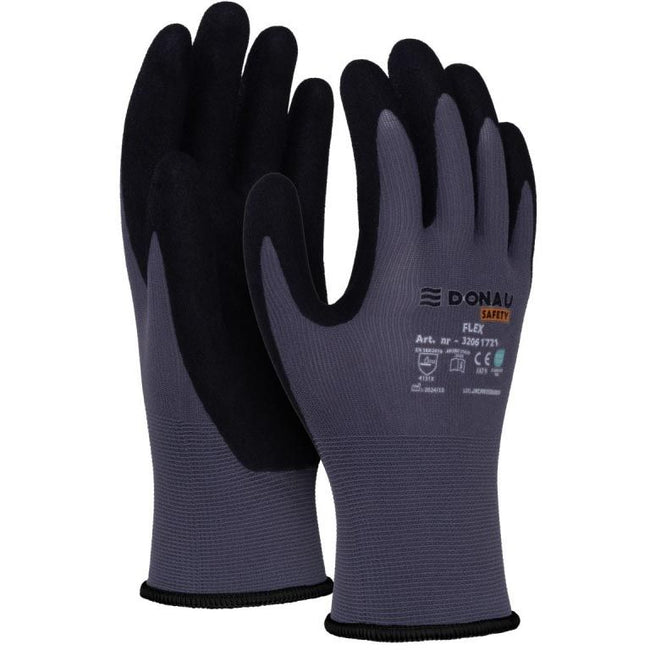 DONAU SAFETY -   veiligheidshandschoenen Flex, grijs, XL, maat 10