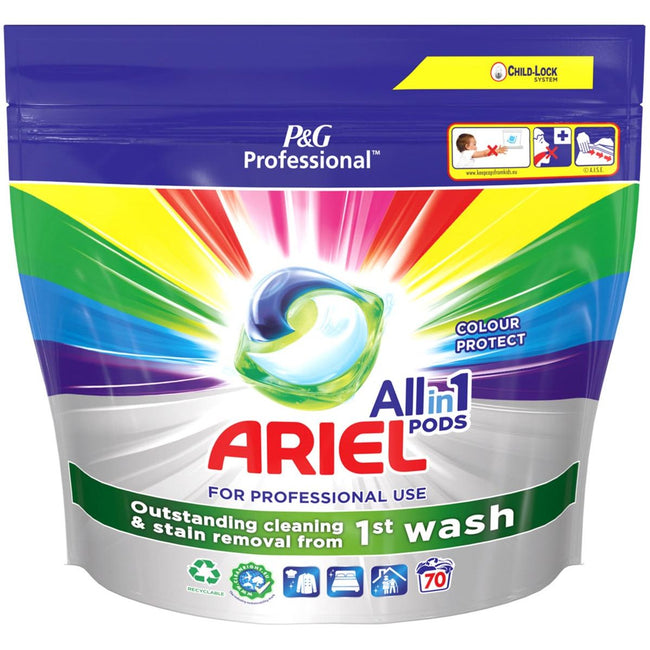 Ariel-professionelle Waschmittel All-in-1-Farbe, Packung von 70 Kapseln