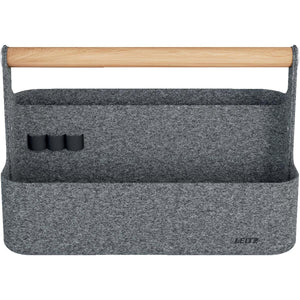 Leitz -  draagbare bureau organizer, met handvat, vilt, grijs