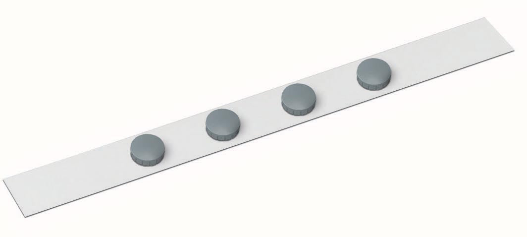 Maul - Metallleiste Standardrahmen selbstklebend 100X5cm inkl. 4 Magnete, weiß