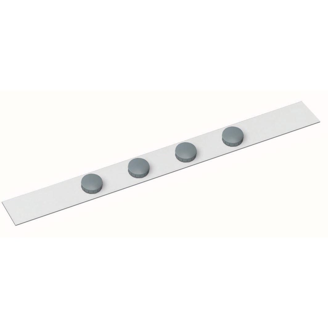 Maul -  metaalstrip Standaard lijst zelfklevend 100X5cm incl. 4 magneten, wit
