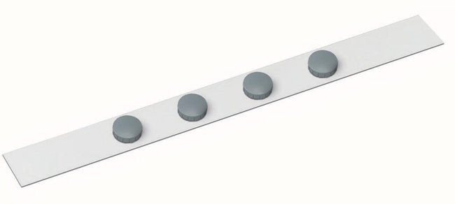 Maul -  metaalstrip Standaard lijst zelfklevend 100X5cm incl. 4 magneten, wit
