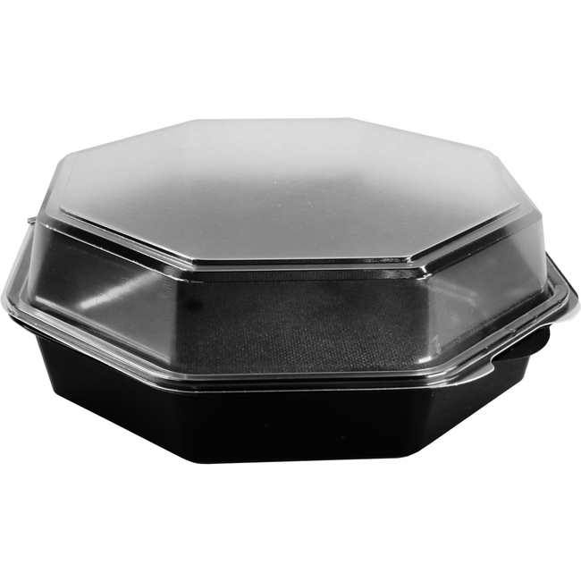 Klika-Bak | PS | 1300 ml | Ø230mm | boîte octaview | 80 mm | noir/transparent | 150 pièces
