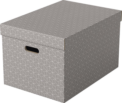 Esselte - Boîte de rangement maison grande 355x305x510mm gris 3 pièces