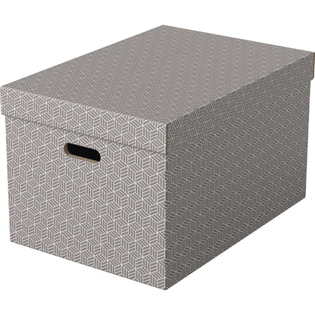 Esselte - Boîte de rangement maison grande 355x305x510mm gris 3 pièces