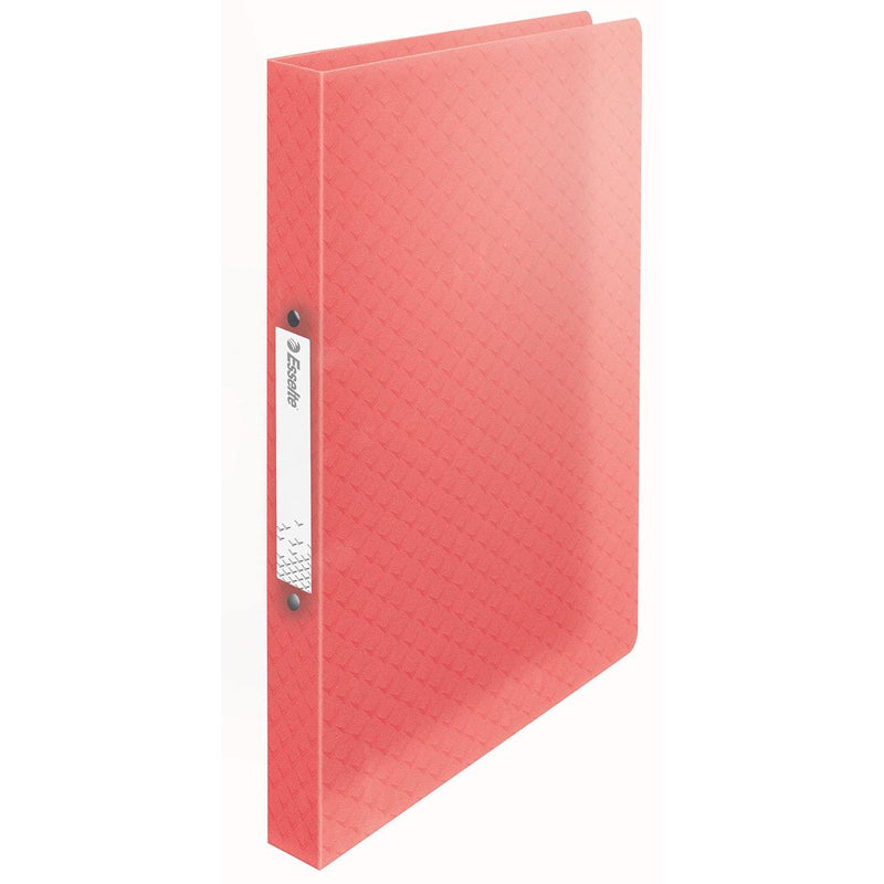 Esselte - Classeur à anneaux Colour'Breeze, 2 anneaux, PP, pi A4, avec couverture souple, corail