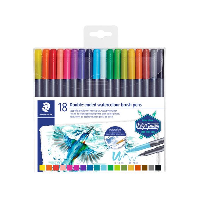 Staedtler - Brushpen 3001 duo graphique 0,5-6mm blister de 18 pcs.