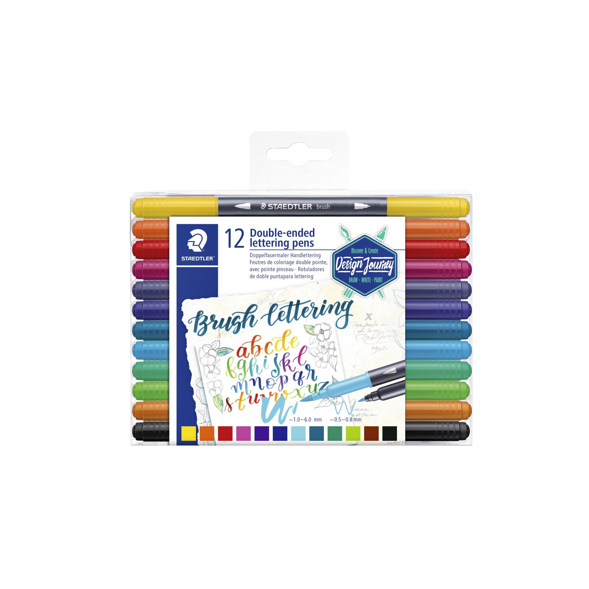Staedtler - Brushpen 3004 Schriftduo 0,5-6 mm Blister mit 12 sort