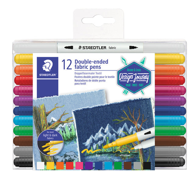 Staedtler - Viltstift 3190 textiel duo ass | 5 stuks