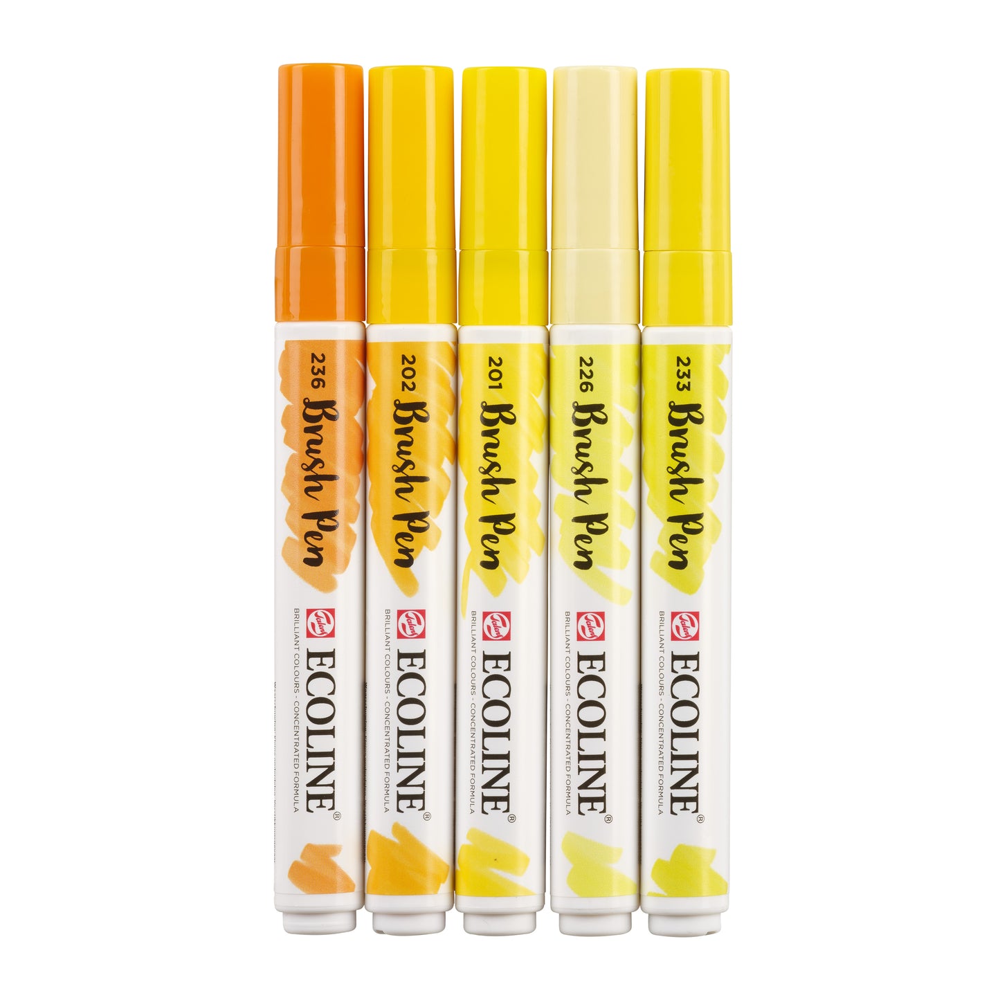 Talens - Brushpen Ecoline 5er-Set gelb