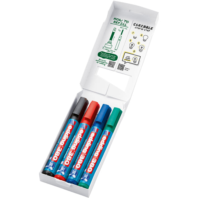 Edding - Feutre 380 paperboard rond 1,5-3mm assorti lot de 4 pièces