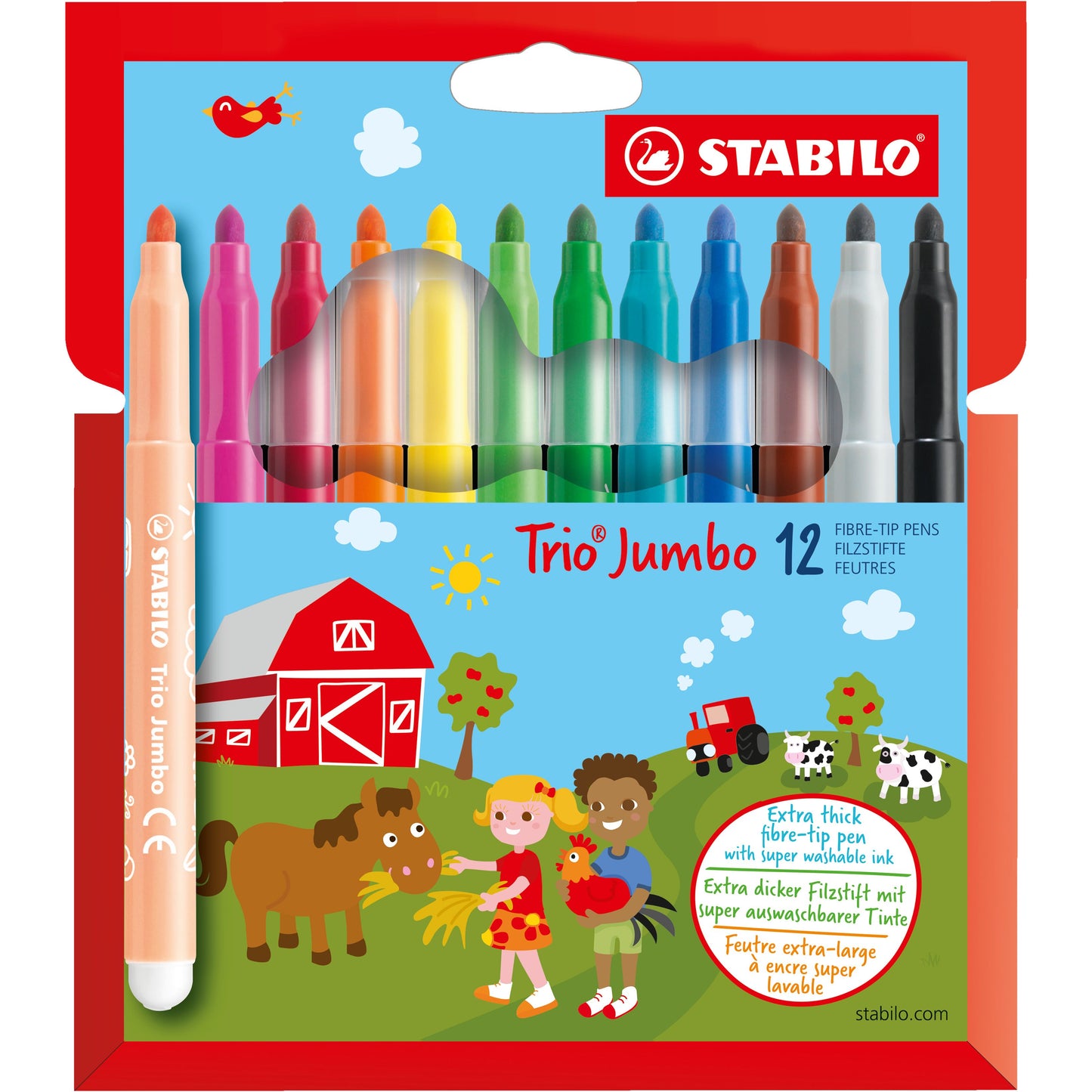 STABILO - Feutre Trio 380/12 extra large étui assorti de 12 pièces