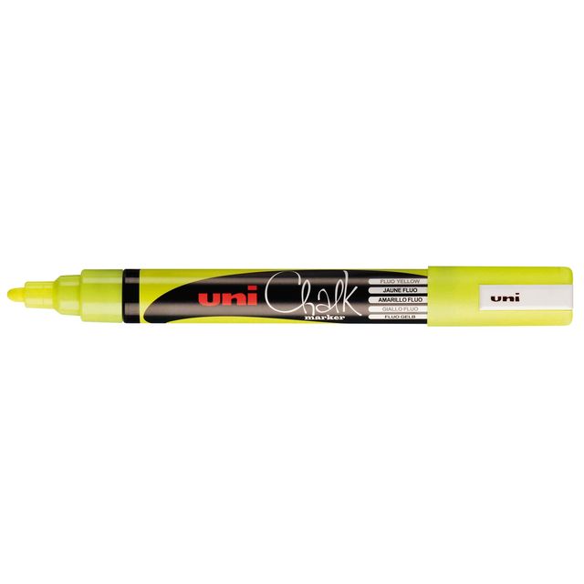 Uni-ball - Craie marqueur craie ronde 1,8-2,5mm jaune fluo | 6 pièces