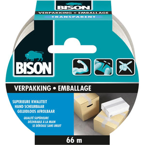 Bison - Verpackung, ft 50 mm x 66 m, transparent