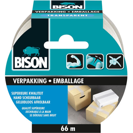 Bison -   verpakkkingse, ft 50 mm x 66 m, transparant