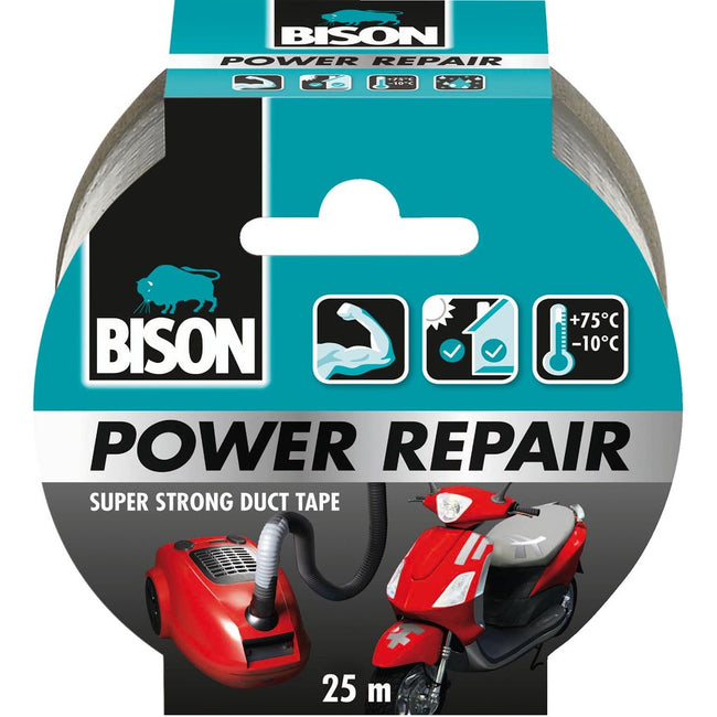 Bison -   plakband Power Repair, ft 48 mm x 25 m, grijs