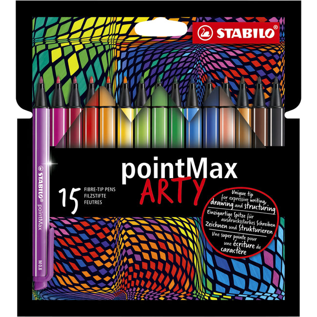 Stabilo - Feutre pointMax 488/15 Arty trousse moyenne assortie 15 pièces