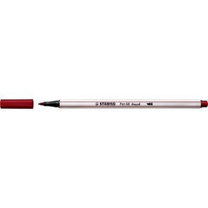 Stabilo -  Pen 68 brush, premium brush viltstift, donkerrood, per stuk