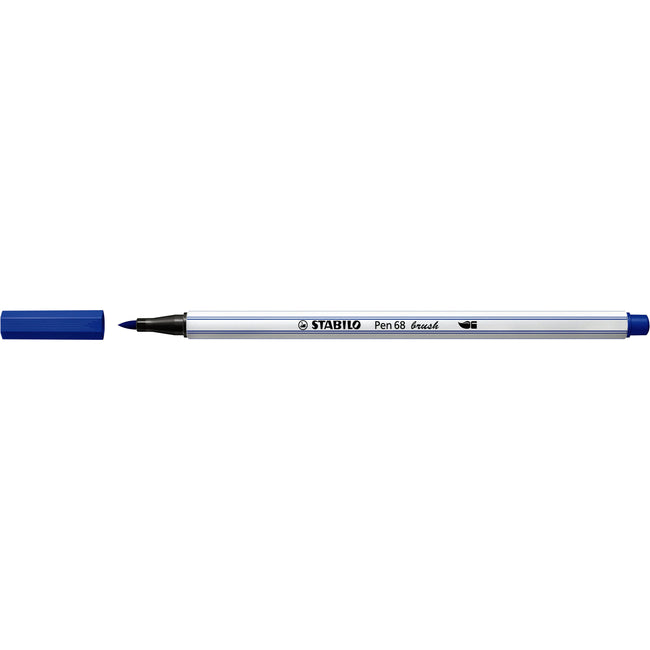 Stabilo -  Pen 68 brush, premium brush viltstift, ultramarijn blauw, per stuk