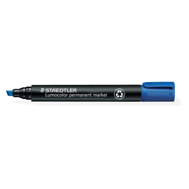Staedtler - Filzstift Lumocolor 350 permanent diagonal blau | 10 Stück