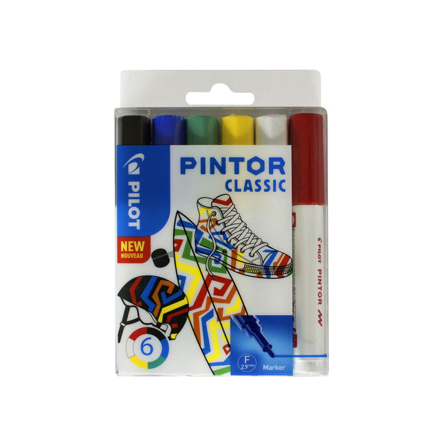 Pilot - Lackmarker Pintor Classic, fein sortiert, 6er-Packung
