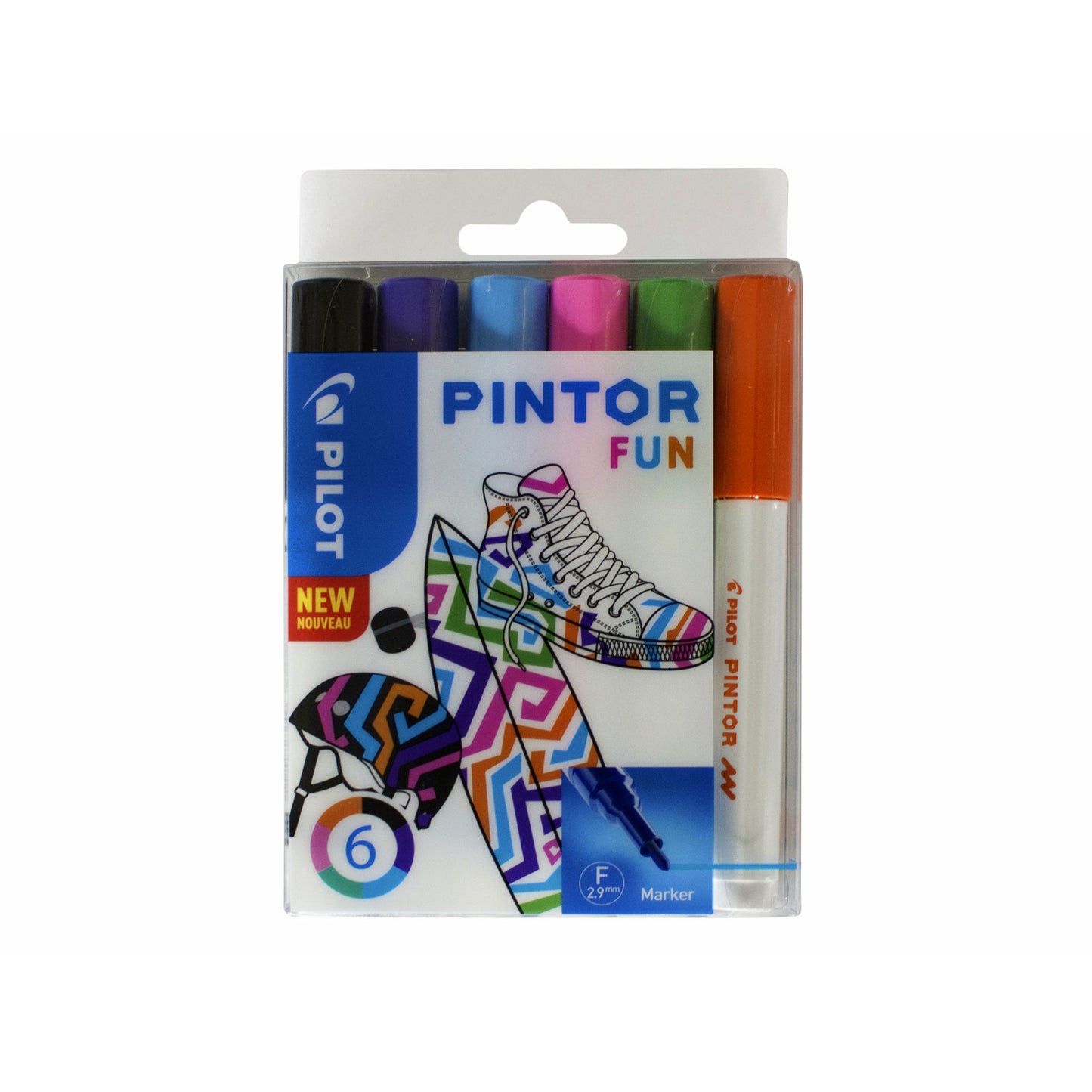 Pilot -  Verfstift Pintor fun fijn assorti etui à 6 stuks