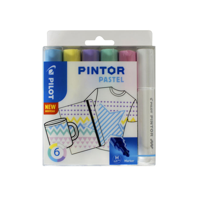Pilot - Paint Pen Pintor Pastell mittel sortiert, Karton mit 6 Stück