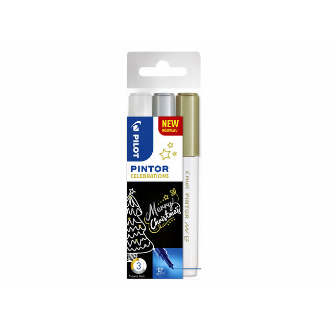 Pilot - Farbmarker Pintor Celebrations extra fein, sortiert, 3er-Packung