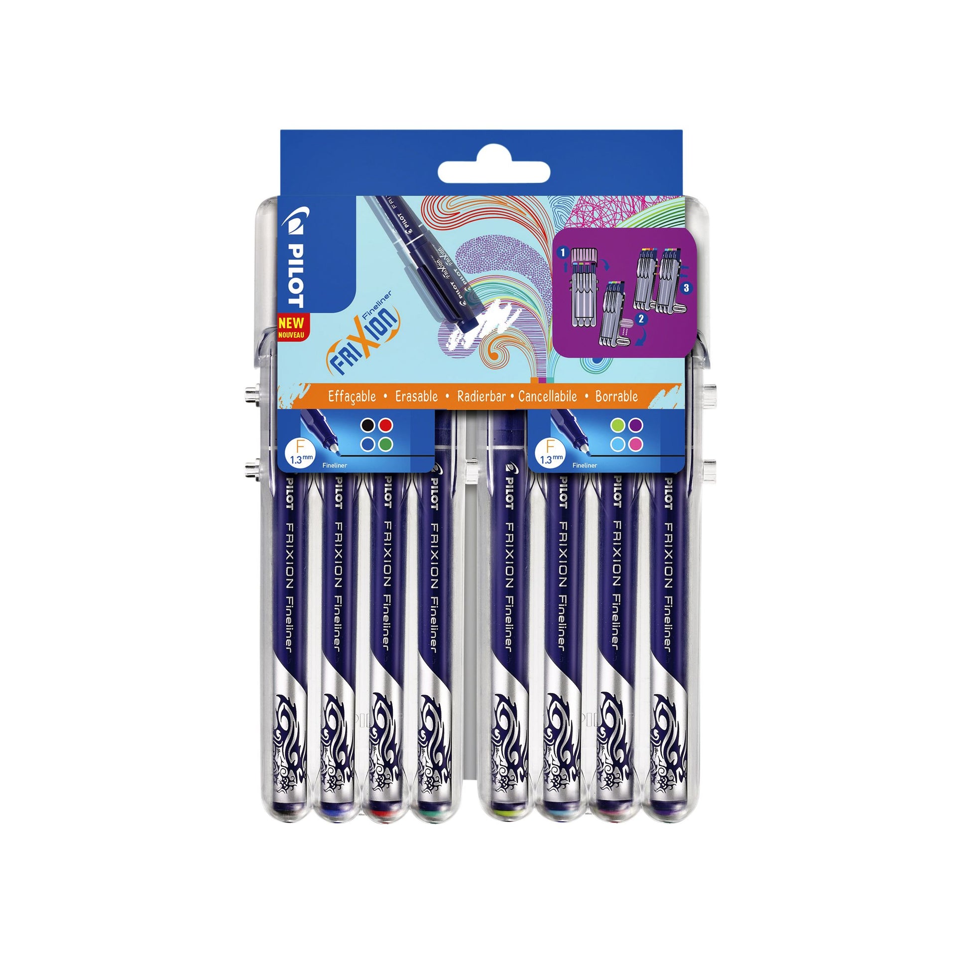 Pilot -  Fineliner  frixion sw-ff f assorti 8st