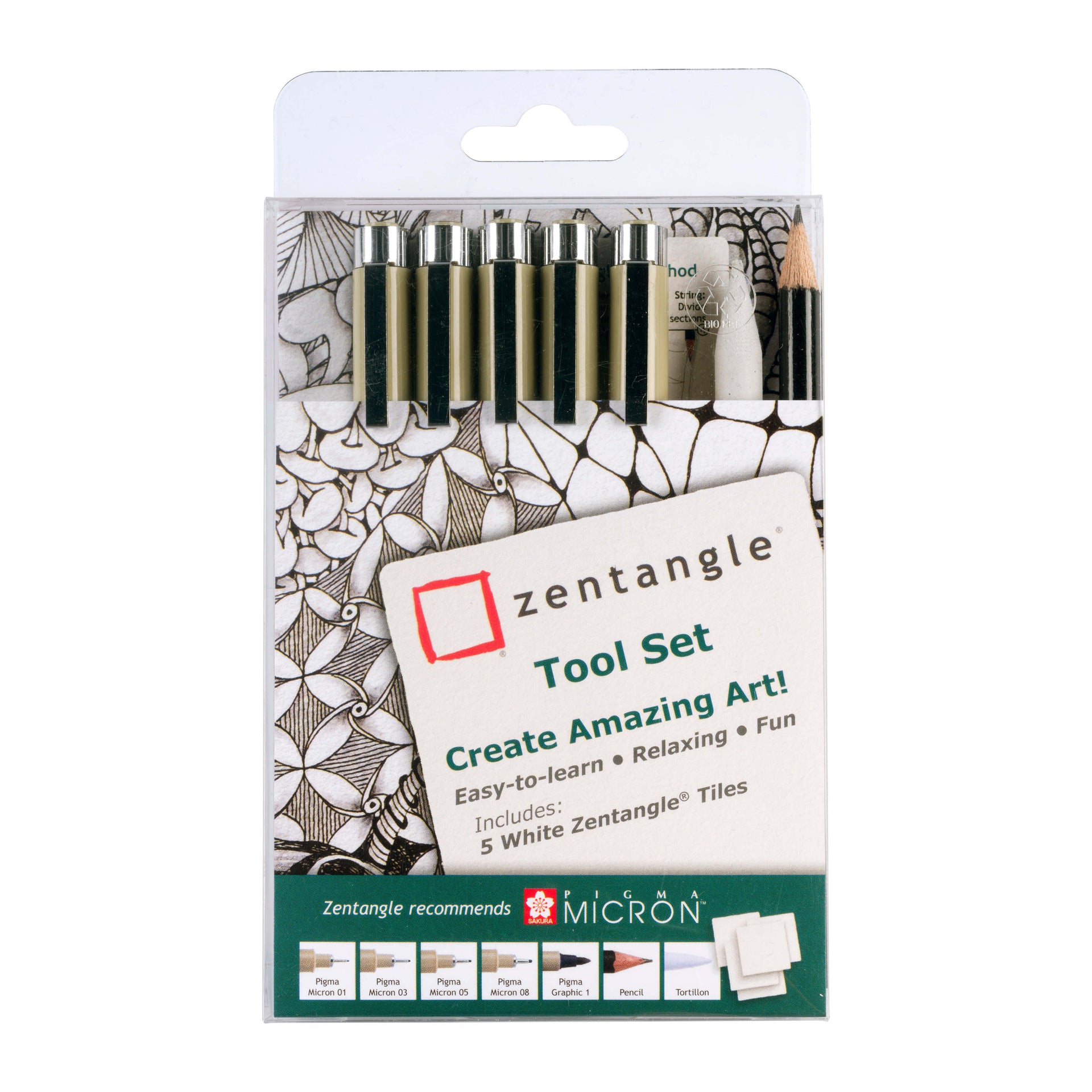 Sakura -  Tekenset zentangle set 12 delen assorti