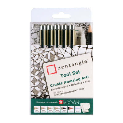 Sakura -  Tekenset zentangle set 12 delen assorti