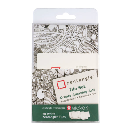 Sakura - Set de dessin Zentangle lot de 20 motifs blanc | 5 pièces