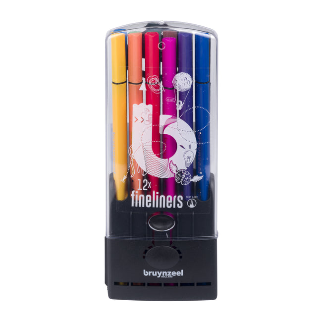 Bruynzeel -  Fineliner  teens etui 12 kleuren