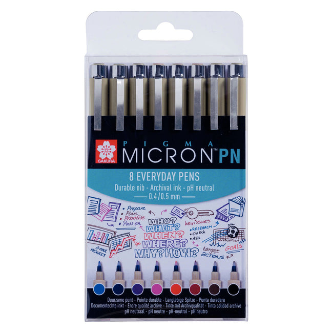 Sakura -  Fineliner pigma micron 0.4mm blister à 8 stuks assorti