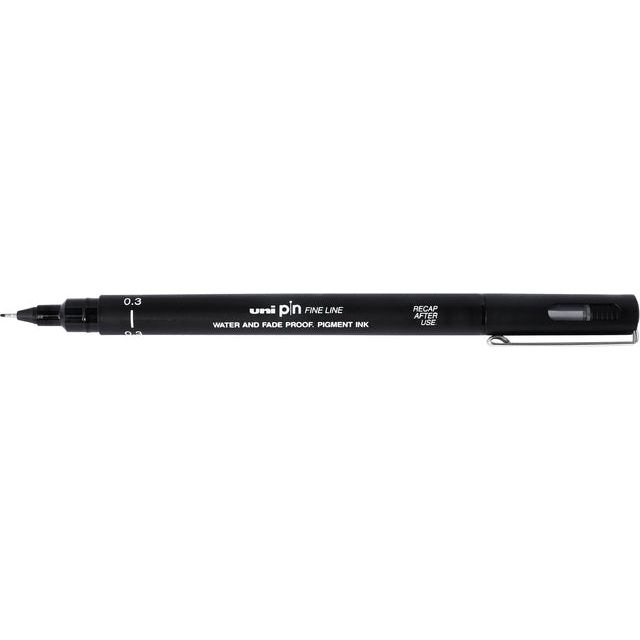 Uni -Ball - Fineliner Pin 0,3 mm noir | 12 pièces