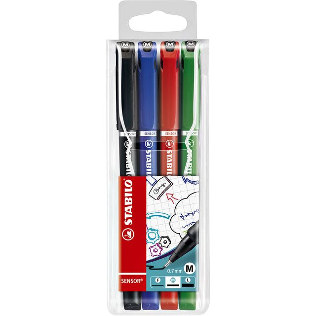 STABILO - Fineliner sensor 187/4 m ass 4st