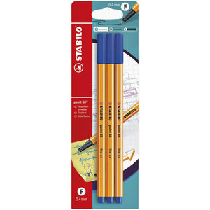 Stabilo -  Fineliner point 88/41 f blauw 3st | 10 stuks