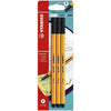 STABILO - Fineliner point 88 fin noir blister de 3 pièces