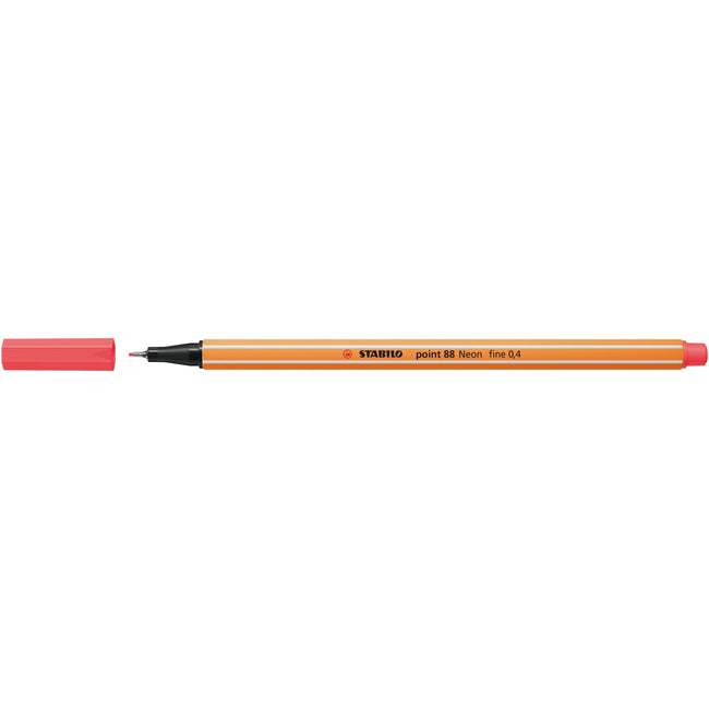 Stabilo -  Fineliner point 88/040 f neon rood | 10 stuks
