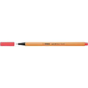 Stabilo -  point 88, premium fineliner 0.4 mm, neon rood, per stuk