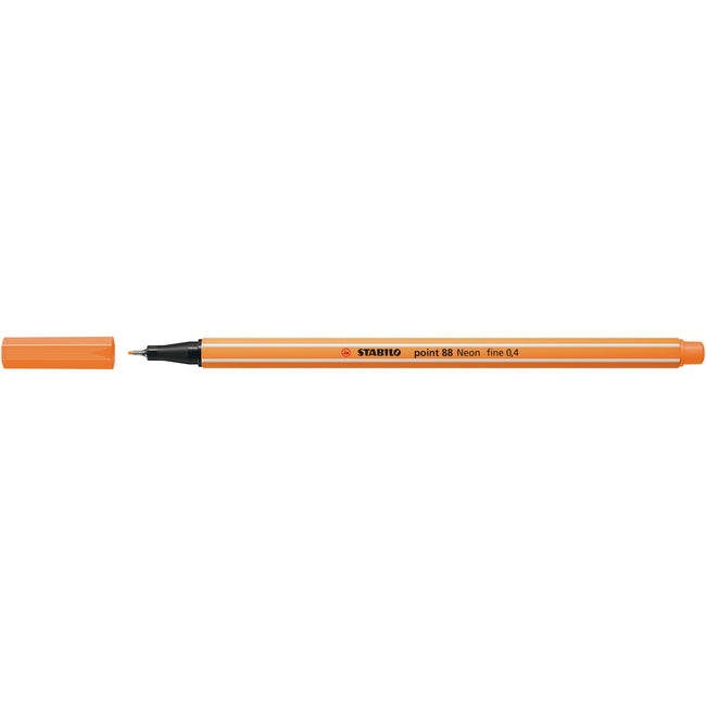 Stabilo -  point 88, premium fineliner 0.4 mm, neon oranje, per stuk