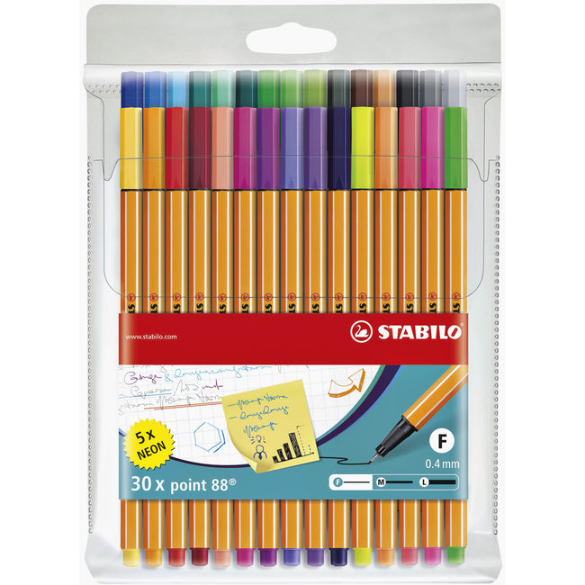 Stabilo -  Fineliner point 88/30 f ass 30st | 5 stuks