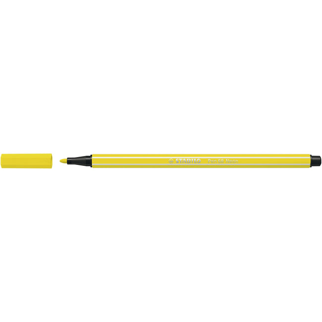 Stabilo - Feutre 68/024 jaune fluo moyen | 10 pièces