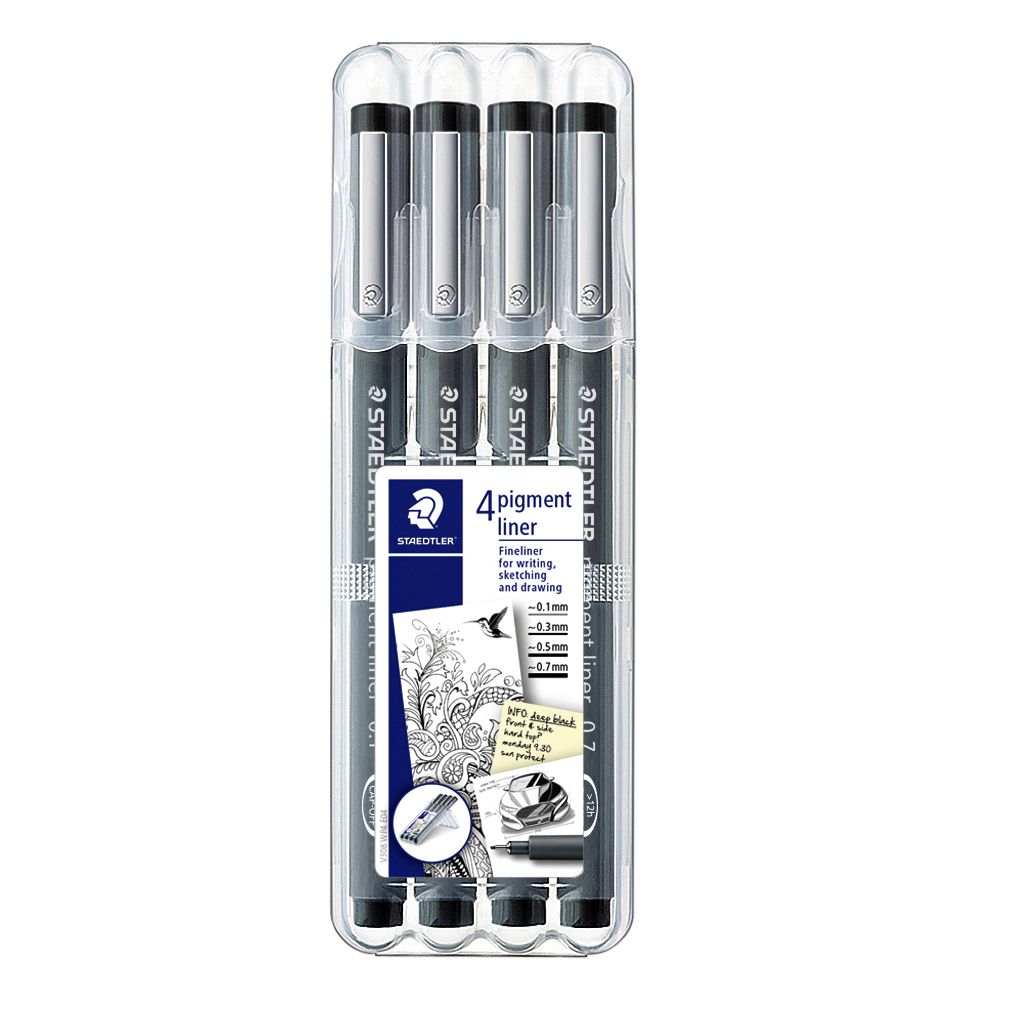 Staedtler - Fineliner Pigment 308 schwarz 4er-Set