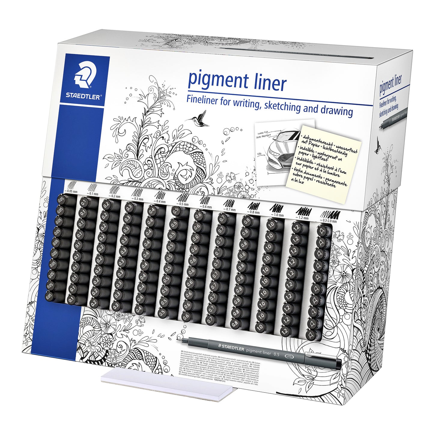 Staedtler - Fineliner Pigment 308 Display à 120 sort