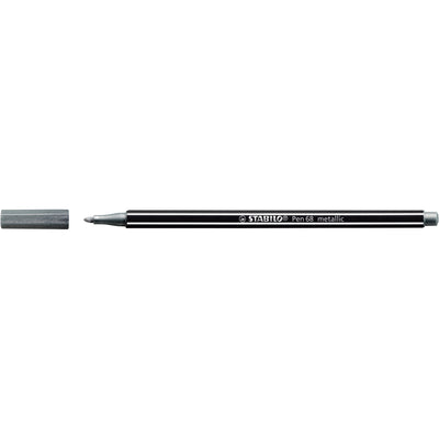 Stabilo -  Pen 68 metallic, premium viltstift, zilver, per stuk